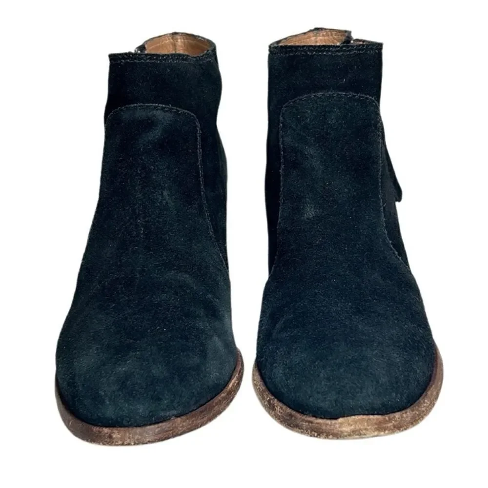 Madewell - “The Janice Boot” Heel Ankle Bootie in Black Suede - Size 10. Black